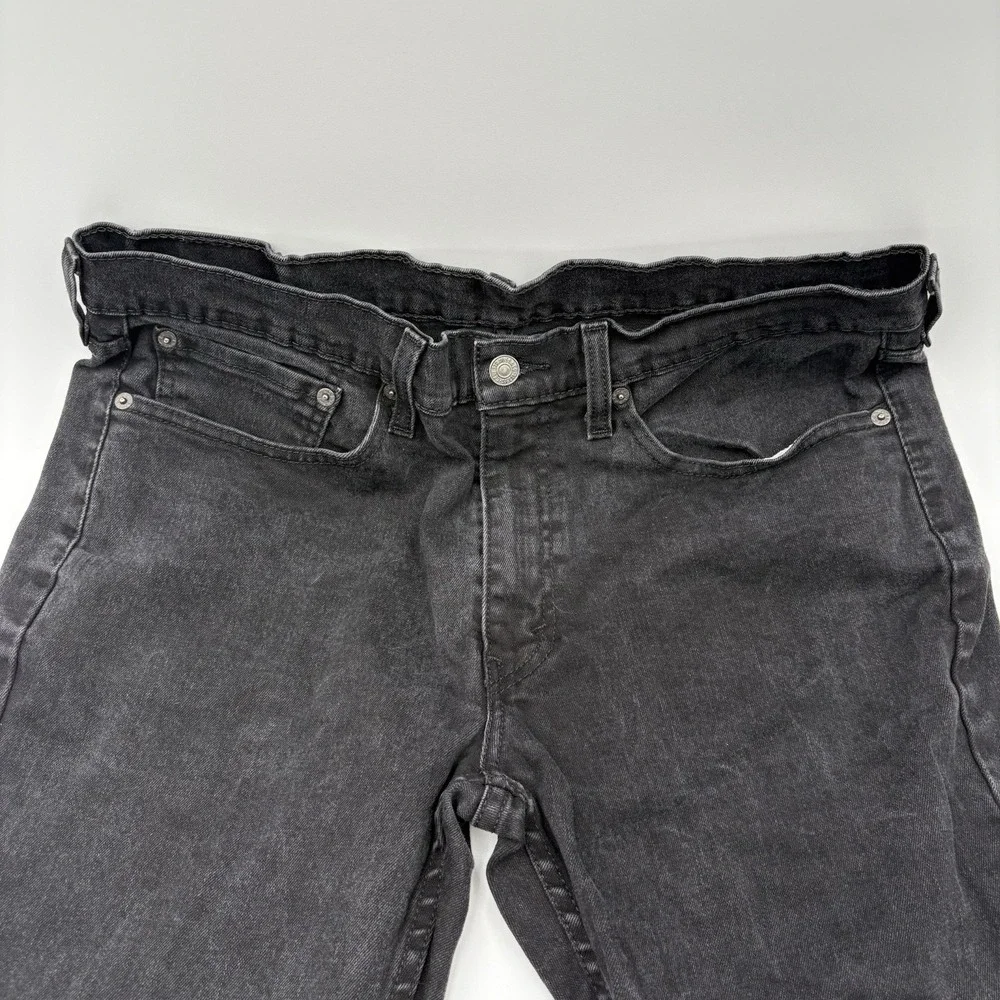 Levi's 514 Black Denim Jeans Mens W34 L34 Straight Fit PC9 00514-0730 Cotton 201